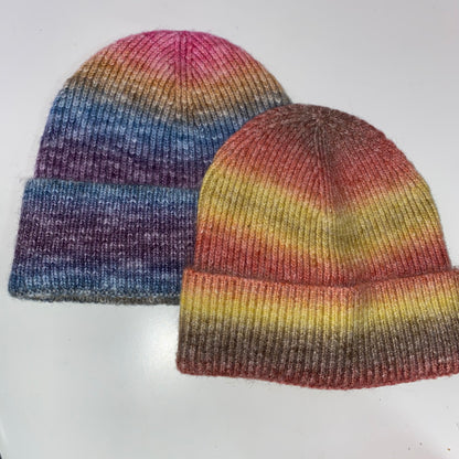 Rainbow Knit Toque Hat (2 Colours)