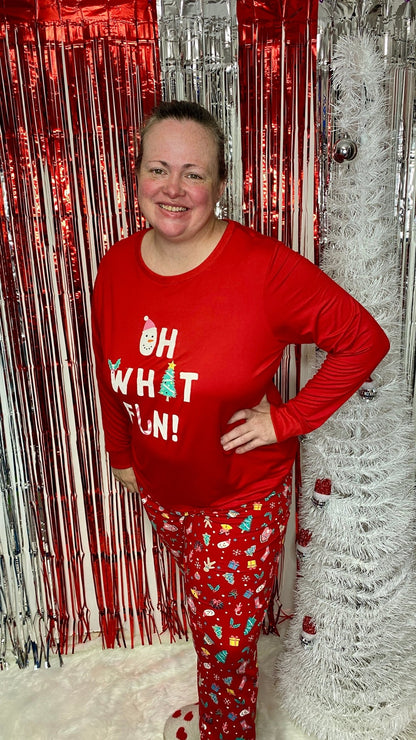 Oh What Fun Red PJ Pajama Set | Christmas