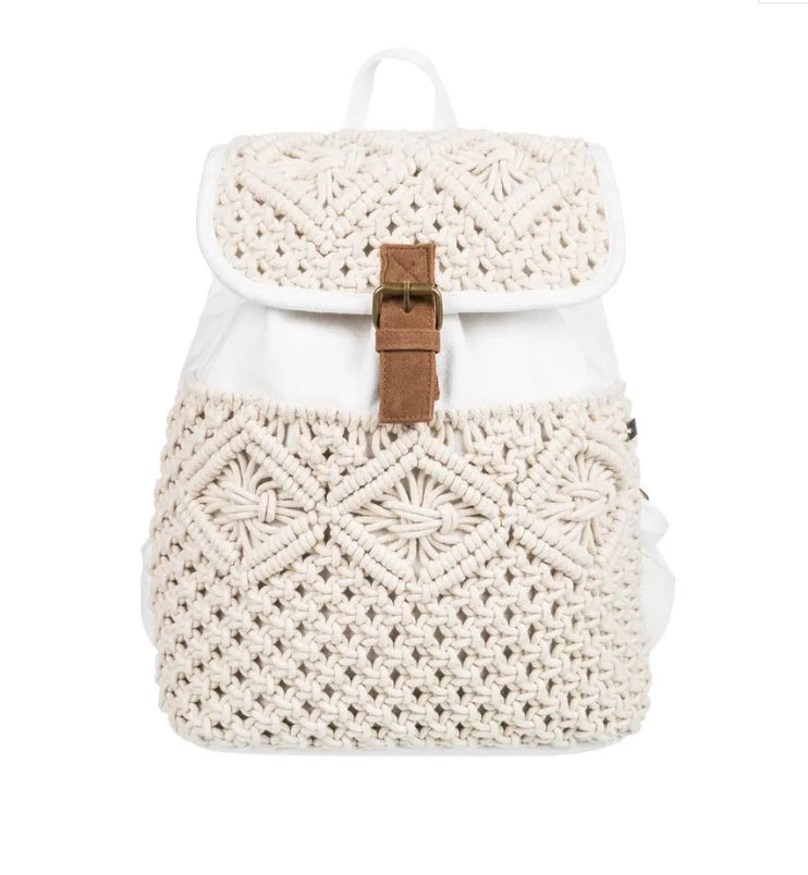 Sac à dos en crochet avec paysage soufflant - Blanc