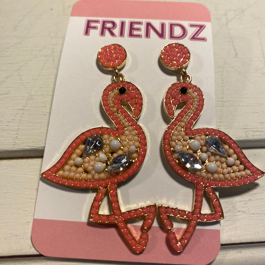 Boucles d'oreilles flamant rose