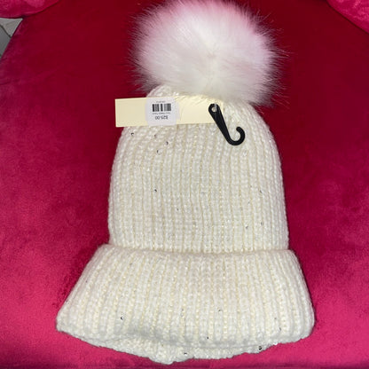 Ivory Sequin Fleece Lined Toque Hat