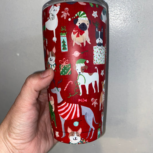 Dog Christmas Metal Coffee Tumbler