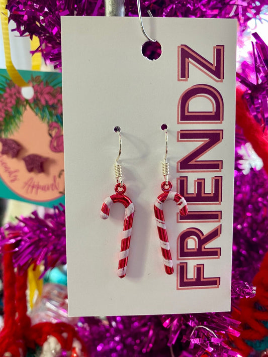 Candy Cane Christmas Earrings