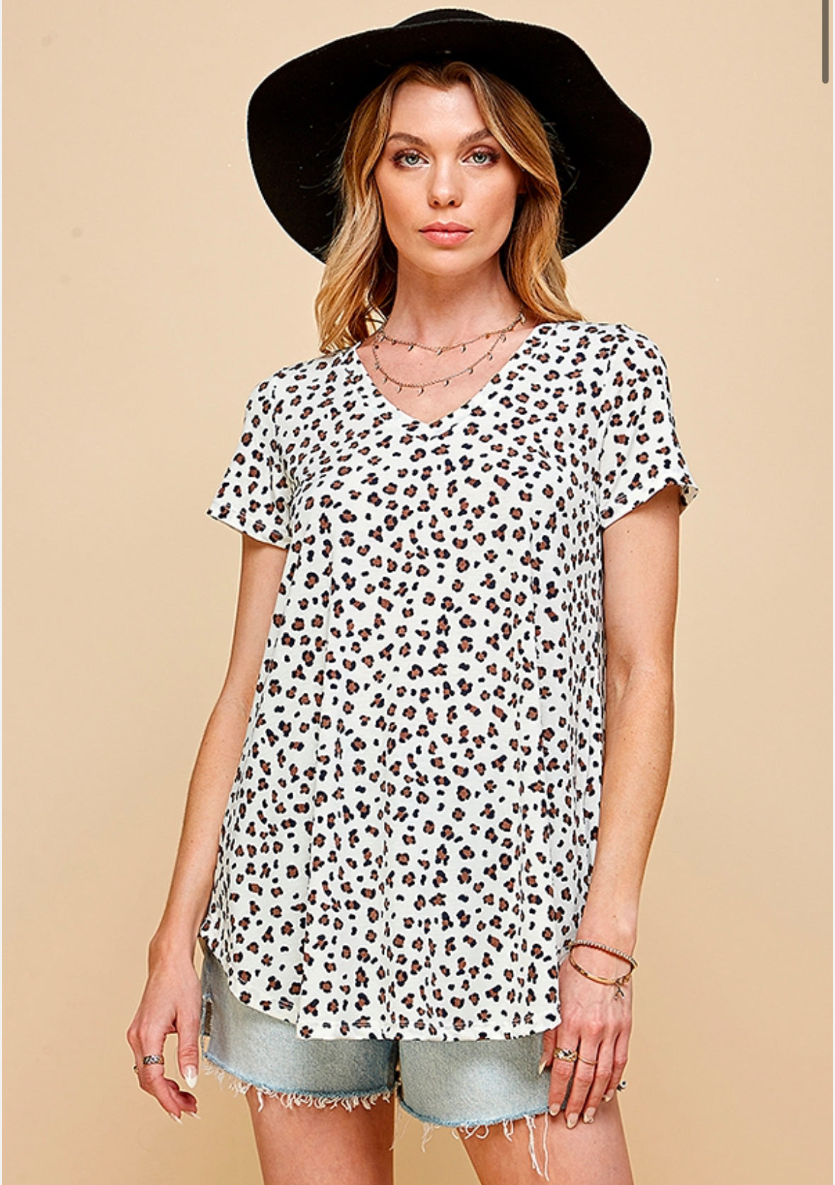 PREORDER BETH CHEETAH ANIMAL PRINT HEM TOP