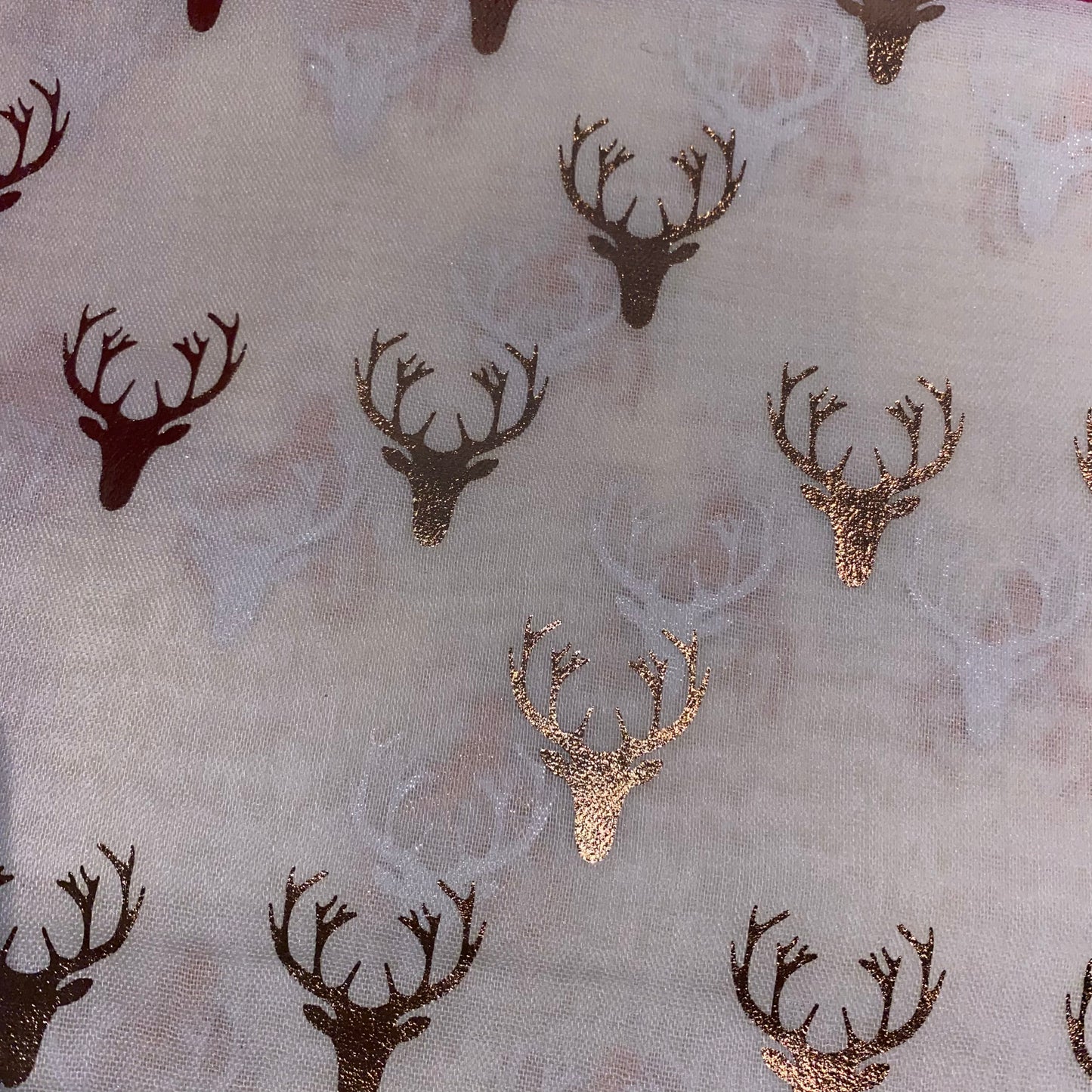 Rose Gold Reindeer Deer Scarf | 3 Colours