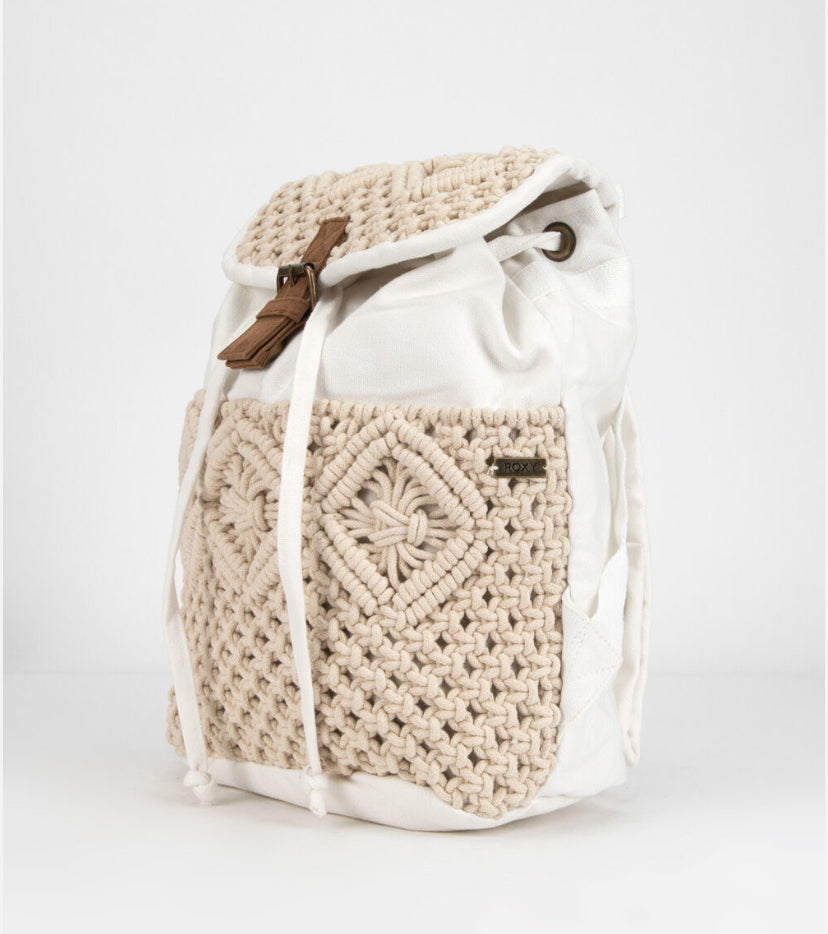 Sac à dos en crochet avec paysage soufflant - Blanc