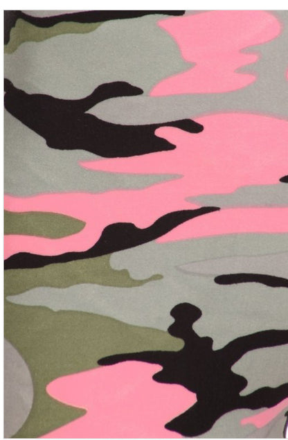 Pink Camouflage Capri Adult Legging