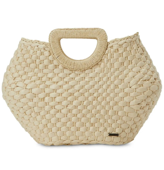 Seaside Woven Straw-Handle Handbag Purse