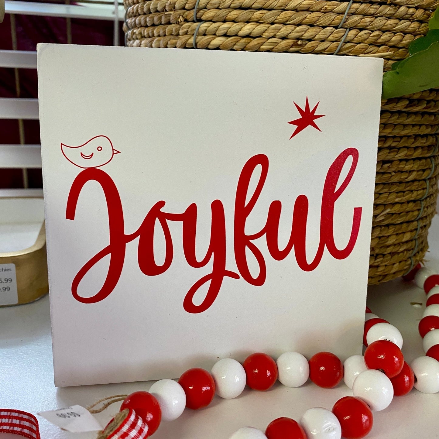 Joyful Wood Christmas Plaque