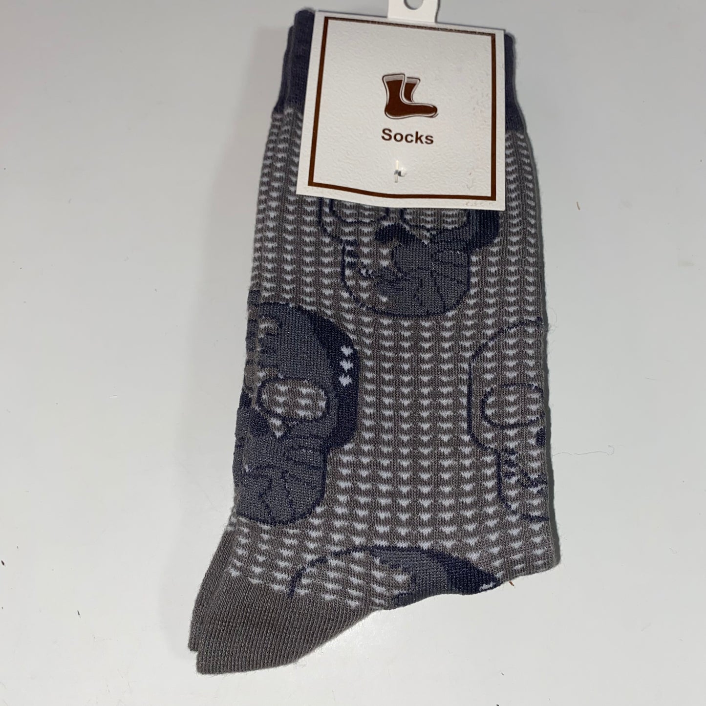 Gray Skull Socks