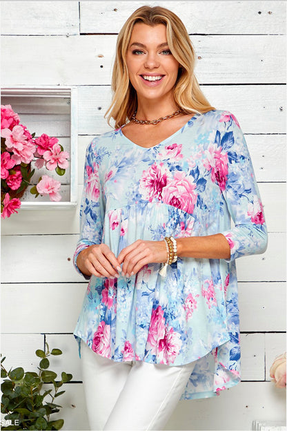 PREORDER TIA FLORAL BABYDOLL BLOUSE