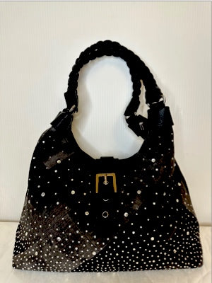 Galaxy Buckle Denim Jean Rhinestone Style Satchel Handbag
