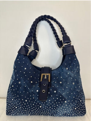 Galaxy Buckle Denim Jean Rhinestone Style Satchel Handbag