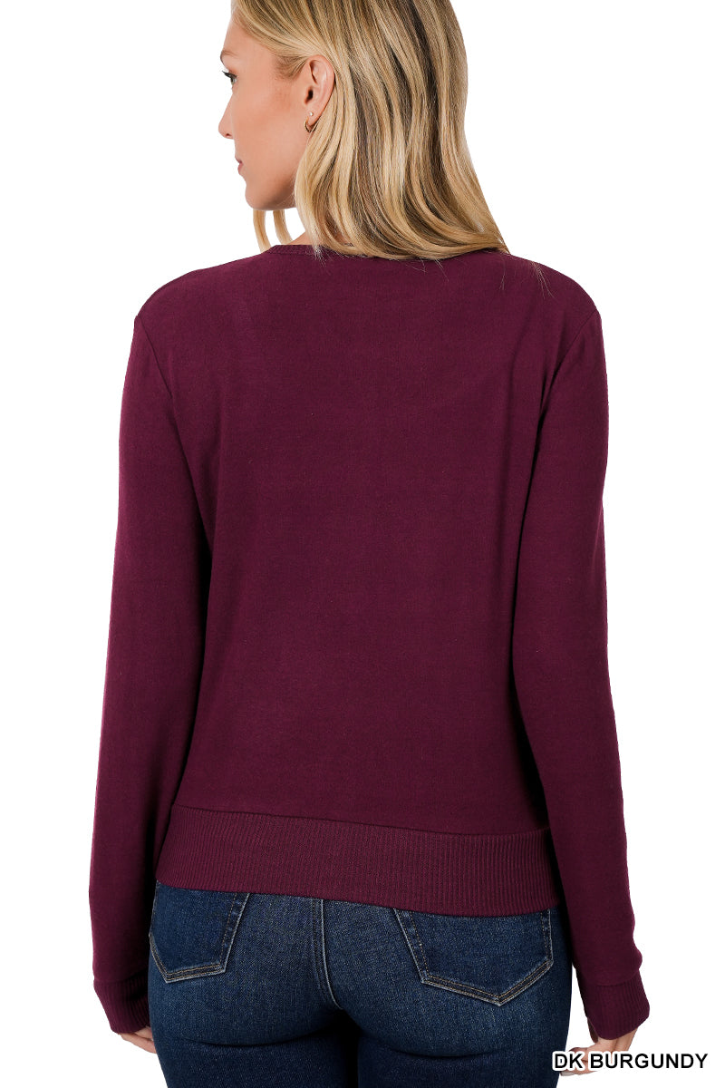Women's  Soft Lightweight Long Sleeve Knit Snap Button Down Cardigan Sweater Top