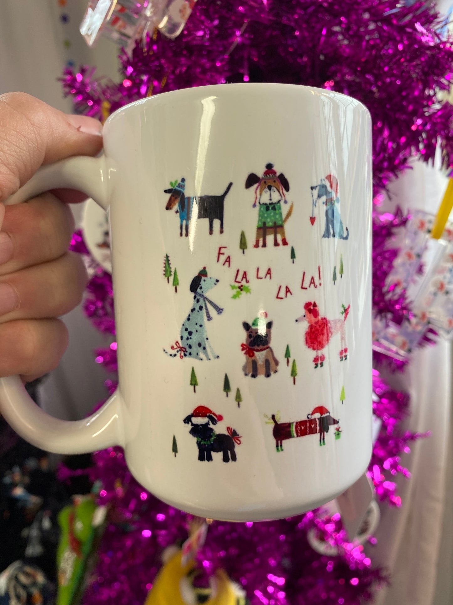 Fa La La La La Dog Puppy Christmas Mug