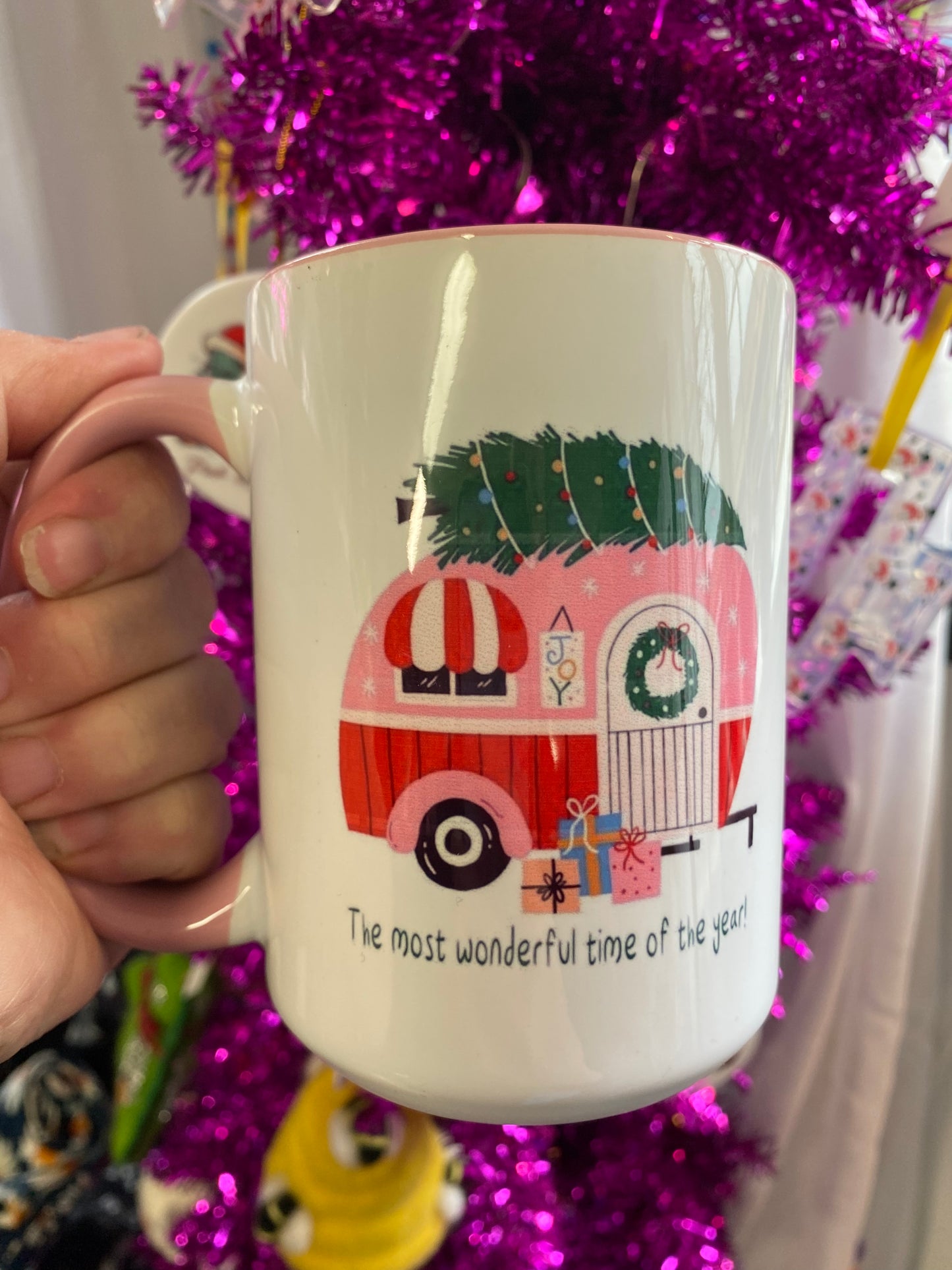 Pink Trailer Christmas Mug