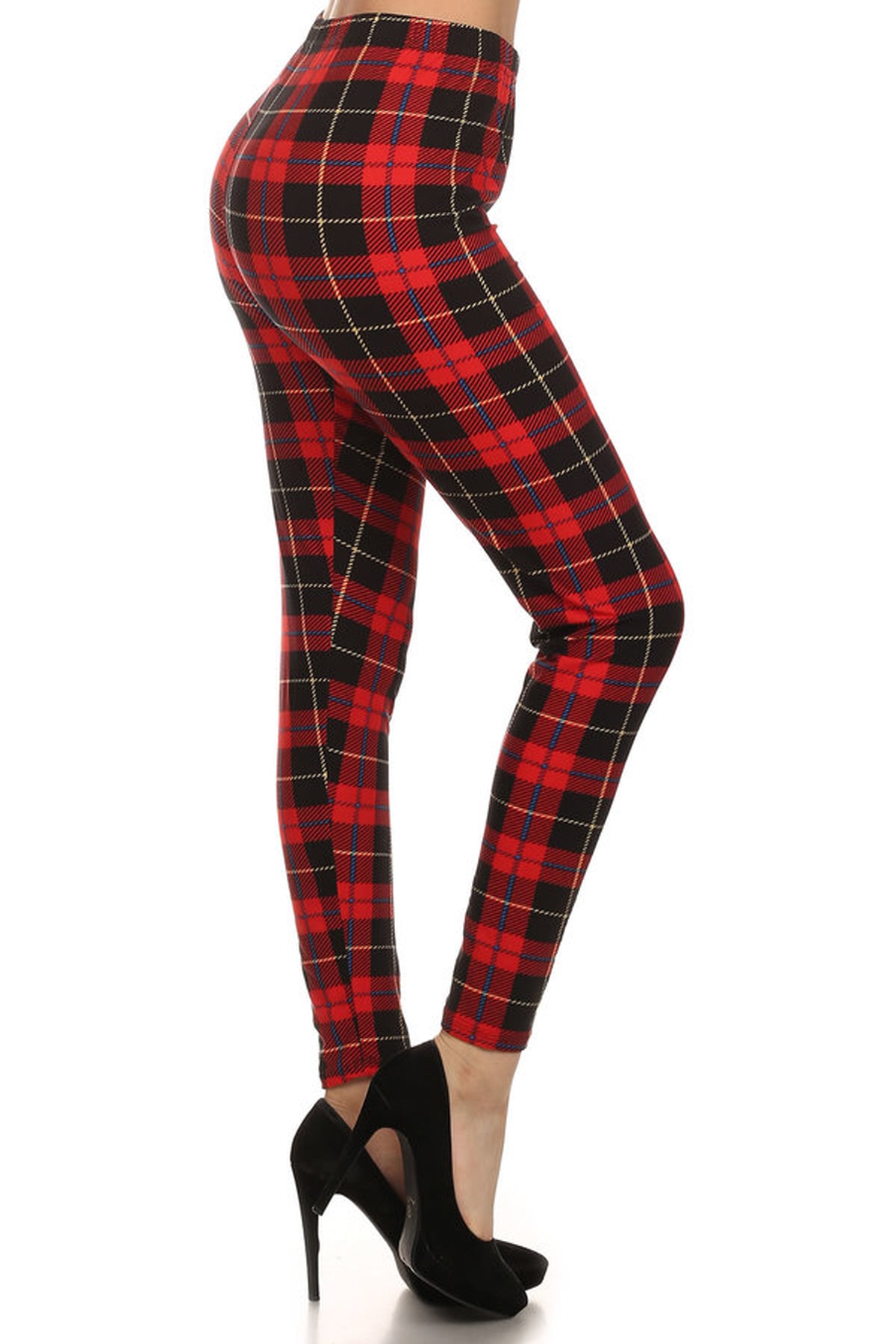 Tartan Red Plaid Christmas Adult Leggings