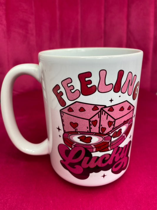 Tasse de Saint-Valentin « Feeling Lucky » 15OZ