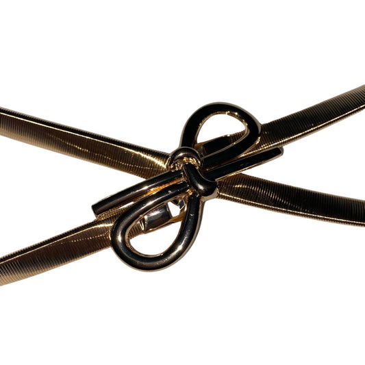 Metal Gold Bow Stylish Elastic Belt (Ultra Stretch)