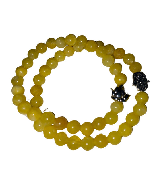 Mango Yellow Jade Gem Stone Bracelet