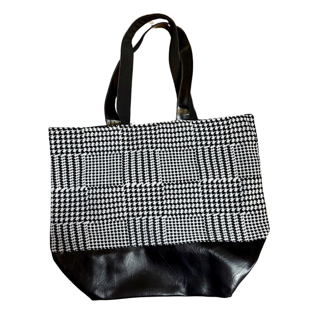 FINAL SALE Large Houndstooth Tote Purse Bag