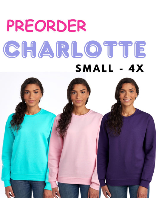PREORDER Charolette Crewneck Sweatshirt Top (3 Colours)