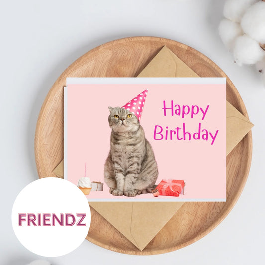 Happy Birthday Cat  Greeting Card