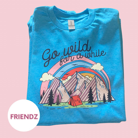 Go wild for a while camping graphic tee