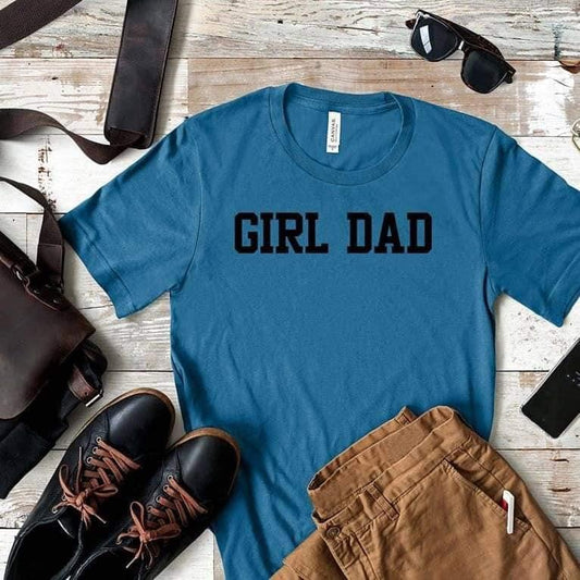 Girl Dad Fathers Day Graphic Tee Shirt