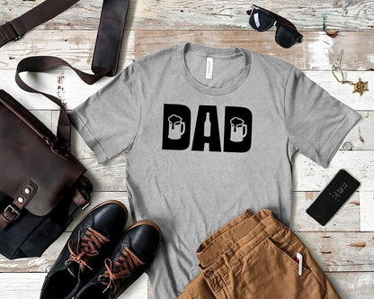 Beer Dad Fathers Day Graphic Tee Shirt