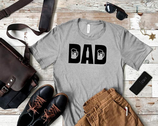 Beer Dad Fathers Day Graphic Tee Shirt