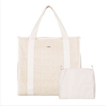 Roxy Seas The Day Tote Purse Cooler Bag - Natural