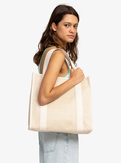 Roxy Seas The Day Tote Purse Cooler Bag - Natural