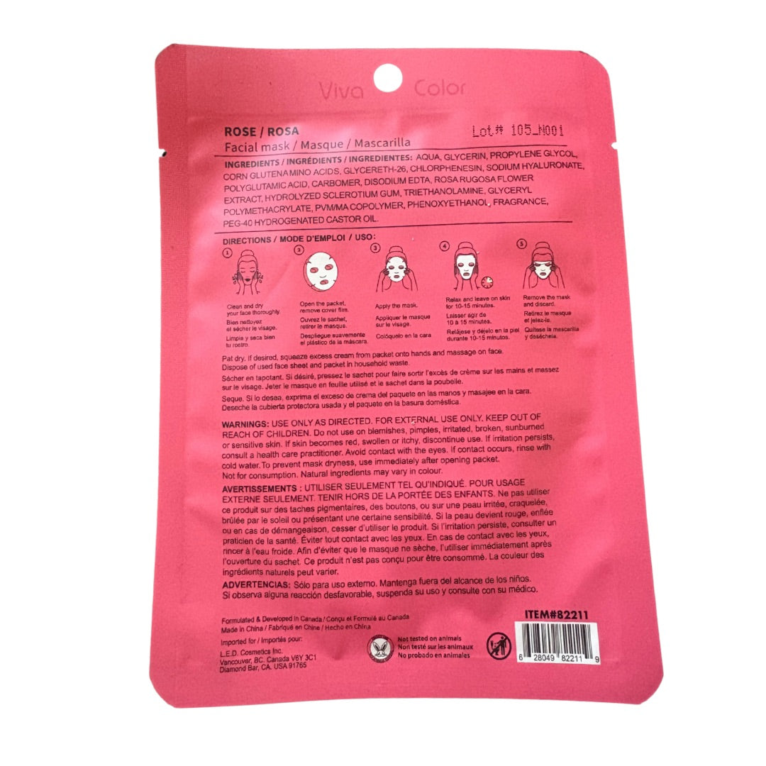 Facial Sheet Mask Rose - Moisturizing & Brightening