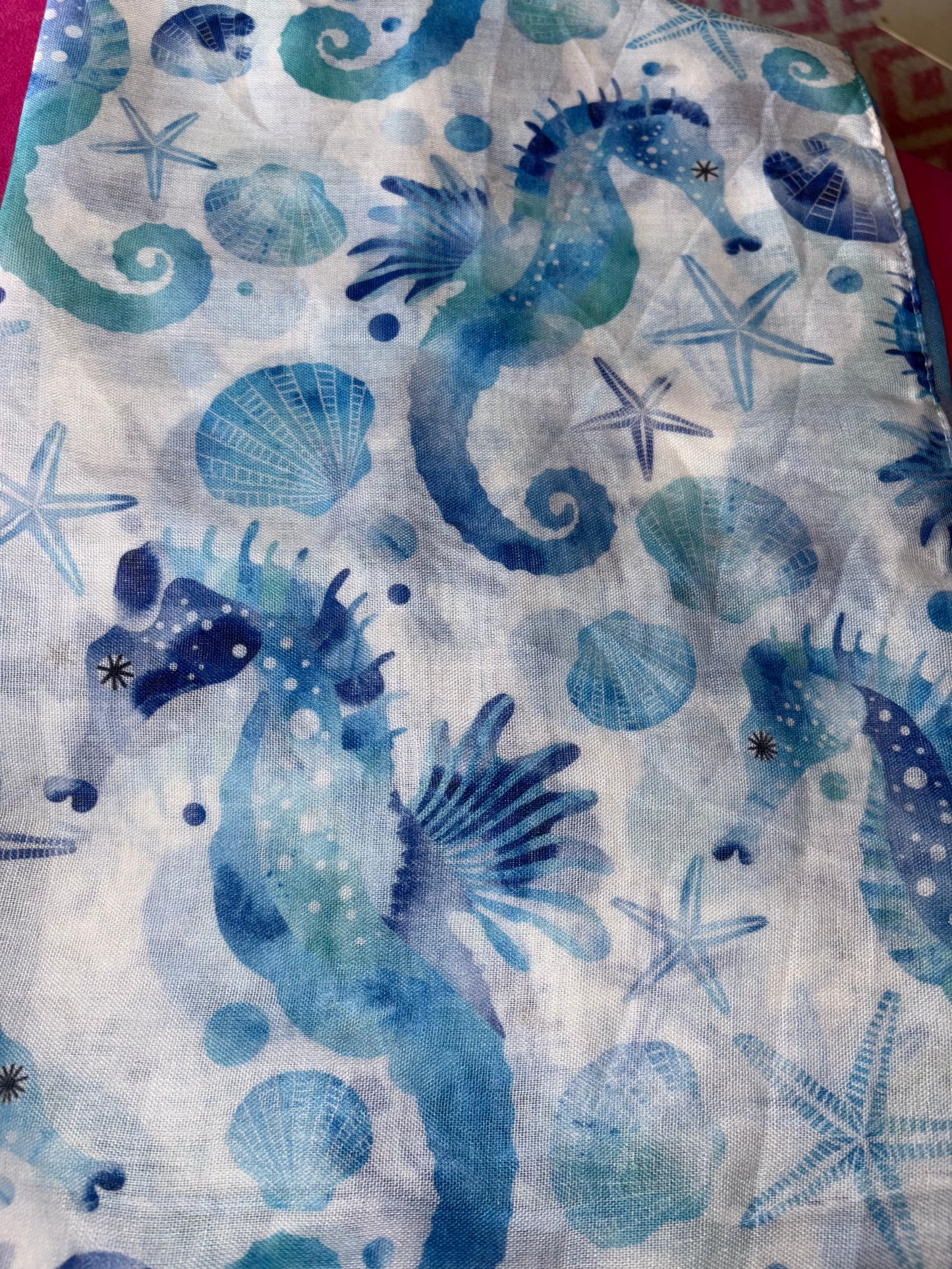 Seahorse Print Scarf