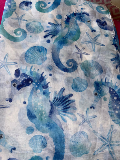 Seahorse Print Scarf