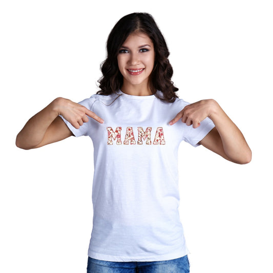 Mama Floral Print Graphic Top