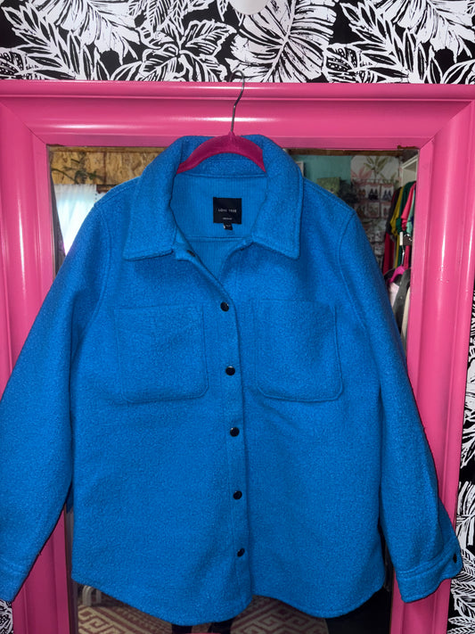 Sherpa Shacket Jacket Mid Weight - Blue