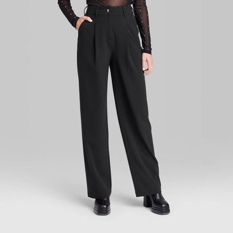 Pantalon noir Pantalon large 