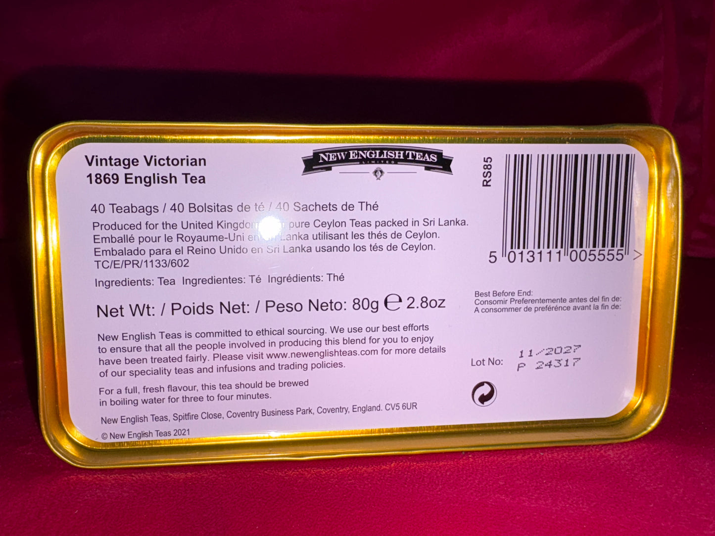 Pink Tin Traditional English Tea - 1869 Black Tea Blend