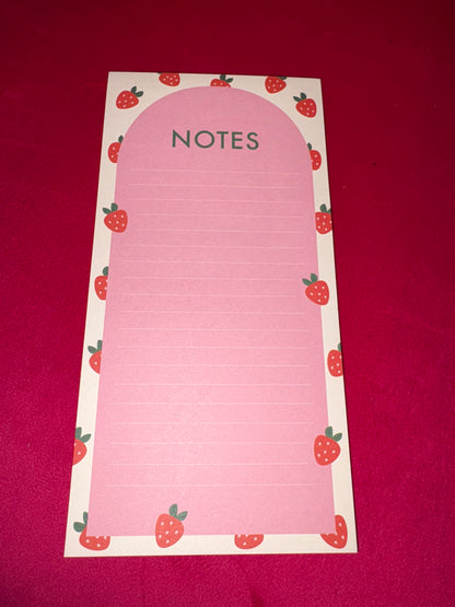 Magnetic List Note Pad Strawberries