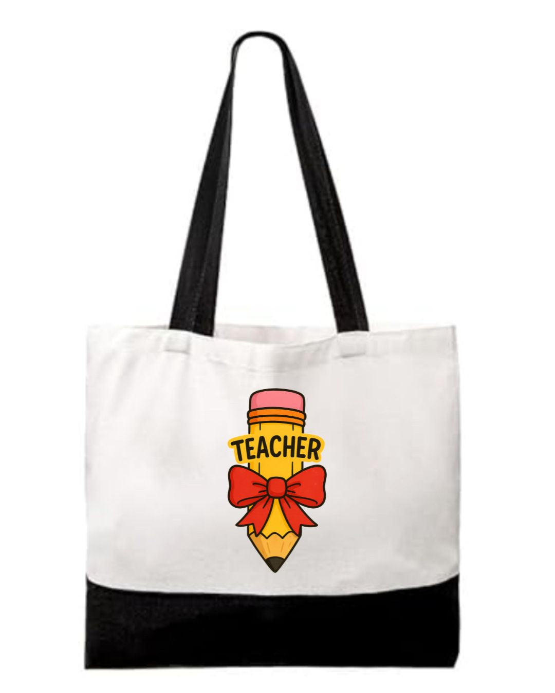 Teacher Pencil with Bow Tote | Teachers Gift 