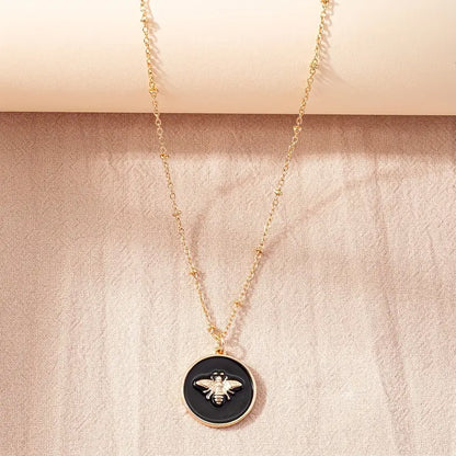 Bee Black & Gold Make a Wish Necklace