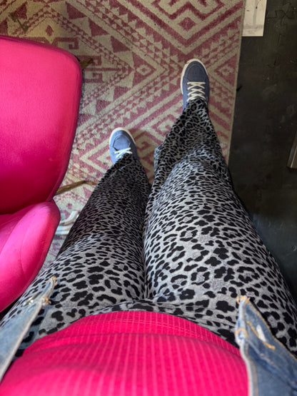 Gray or Brown Leopard Wide Leg pants