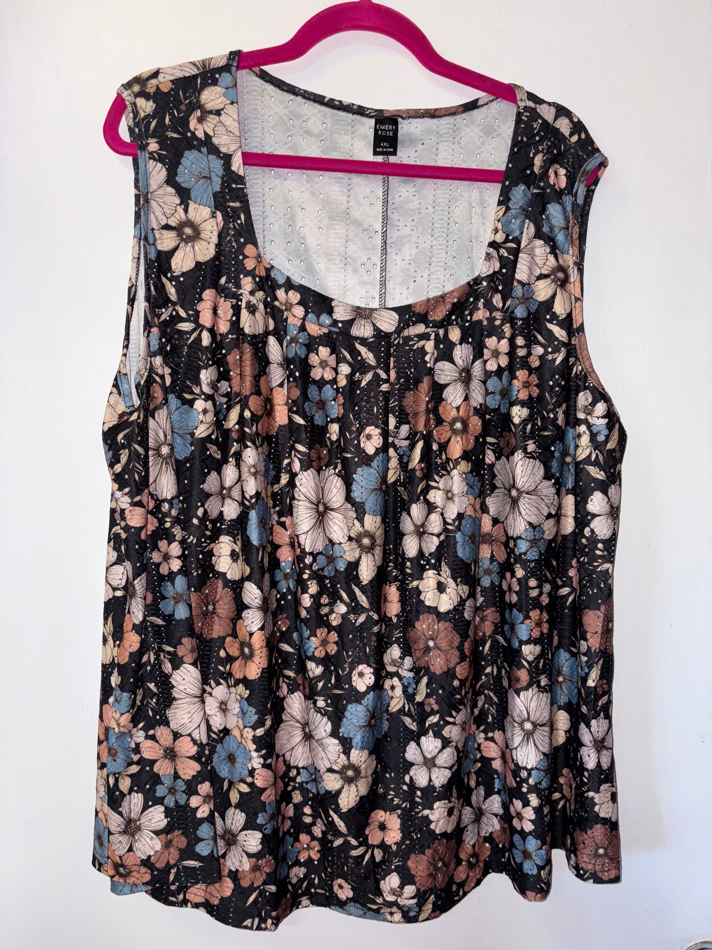 FINAL SALE Floral Eyelet Tank Top