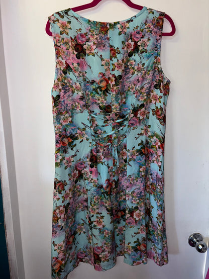 FINAL SALE Blue Sky Rose Pink Dress with Tie Up Back