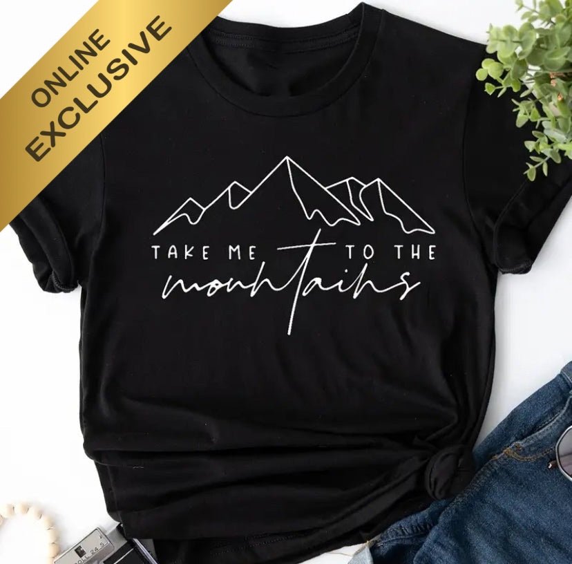 T-shirt graphique « Emmène-moi à la montagne »