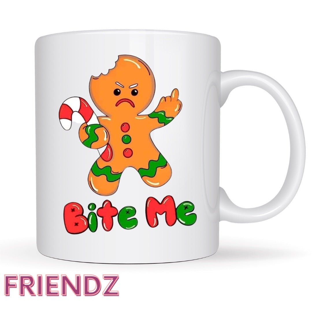 Bite Me Gingerbread Christmas Mug 