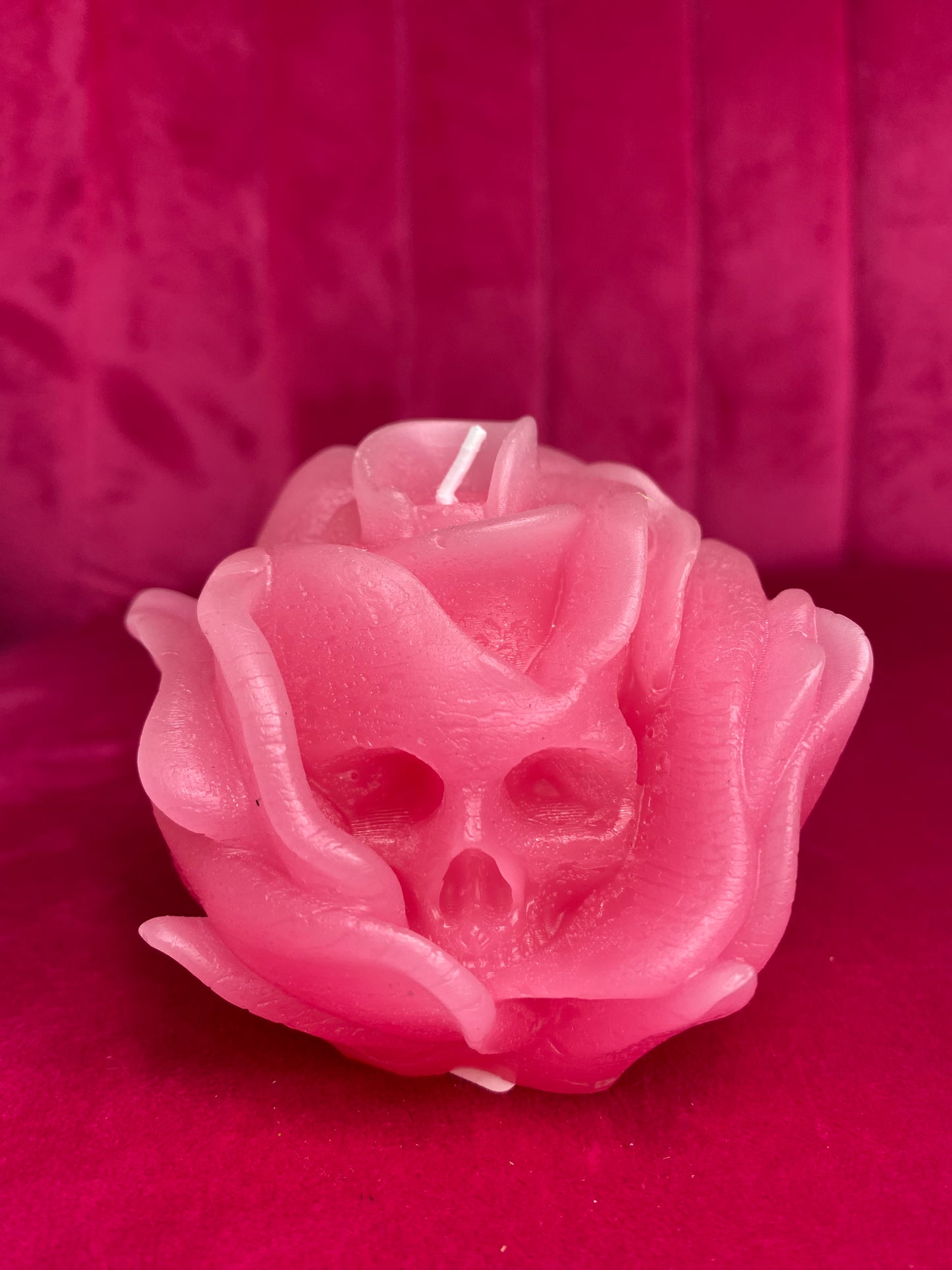 Rose Skull Candle