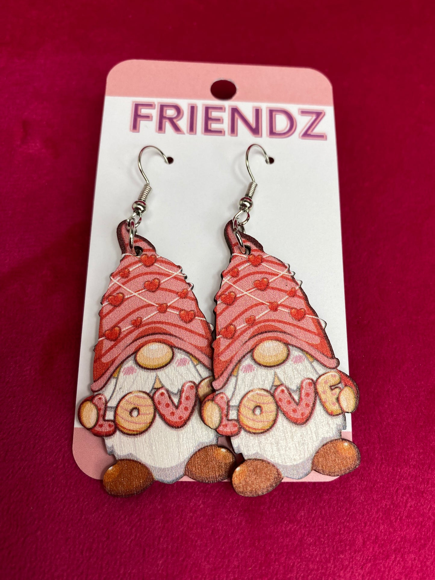 FINAL SALE Love Gnome Valentine Earrings